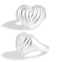 Irregular Heart Electroformed Sterling Silver Stud Earrings