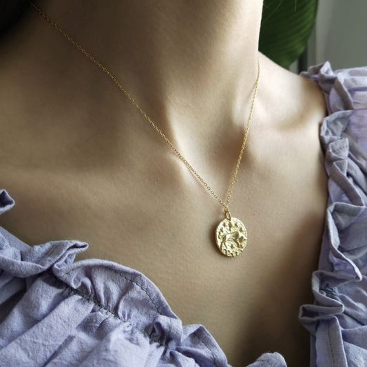 Taurus Constellation Round Tag Necklace