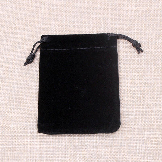 Black Velvet Jewelry Pouch, 8 x 10 cm