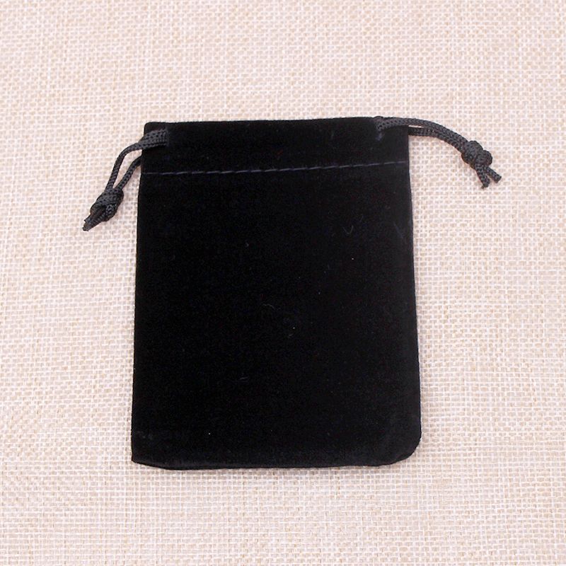 Black Velvet Jewelry Pouch, 8 x 10 cm