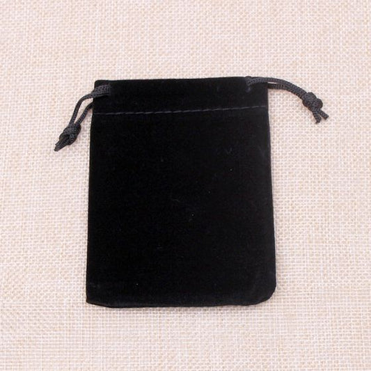 Black Velvet Jewelry Pouch, 8 x 10 cm