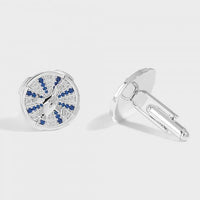 Classic Micro Setting Crystal Sterling Silver Cufflinks