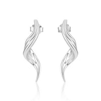 Irregular Flowing Water Sterling Silver Earrings
