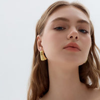 Chunky Electroformed Hollow Geometry Sterling Stud Earrings