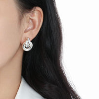 Three Circles Knot Cross Stud Earrings in 925 Sterling Silver