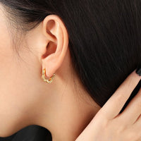 Colorful Crystal Four-Leaf Clover Hoop Earrings