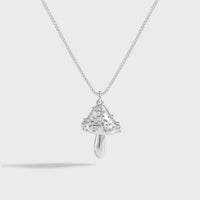 Irregular Rivet Mushroom 925 Sterling Silver Necklace