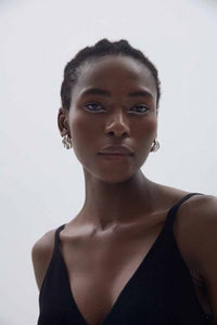 Electroformed C-Shape Tube Hoop Earrings in Sterling Silver