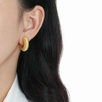 C Letter Spring Stud Earrings in 925 Sterling Silver