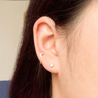 Mini Star Moon Heart Sunflower Sterling Silver Stud Earrings