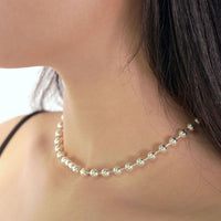 Textured Round Beads 925 Sterling Silver Necklace