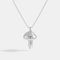 Mini Mushroom Pendant Necklace in 925 Sterling Silver