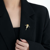 Yellow Gold Scarecrow Sterling Silver Brooch