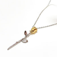 Rose Flower Necklace in 925 Sterling Silver