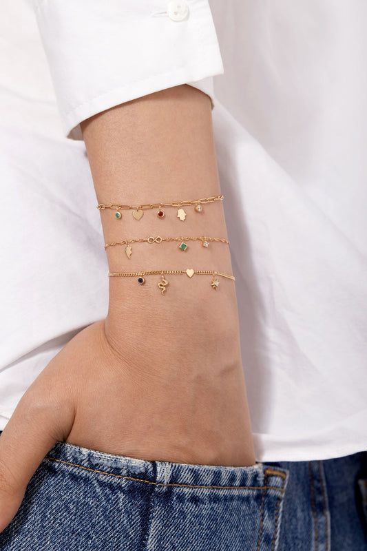 14K Solid Gold Compass Star Diamond Charm