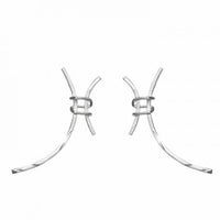 Exaggerated H Letter 925 Sterling Silver Stud Earring