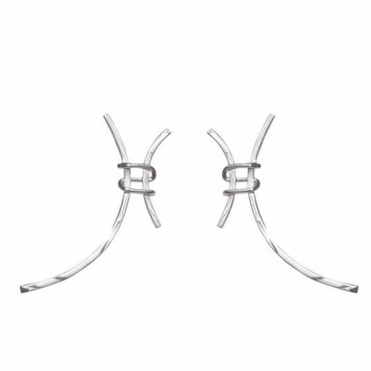 Exaggerated H Letter 925 Sterling Silver Stud Earring