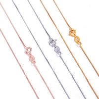 925 Sterling Silver Box Chain Collar Necklace 16"/18"