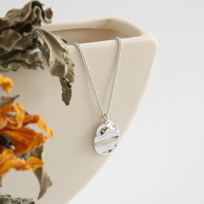 Sterling Silver Irregular Texture Necklace