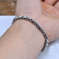 Carved Thai 925 Sterling Silver Blessing Bracelet for Men