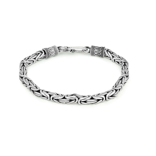 Carved Thai 925 Sterling Silver Blessing Bracelet for Men