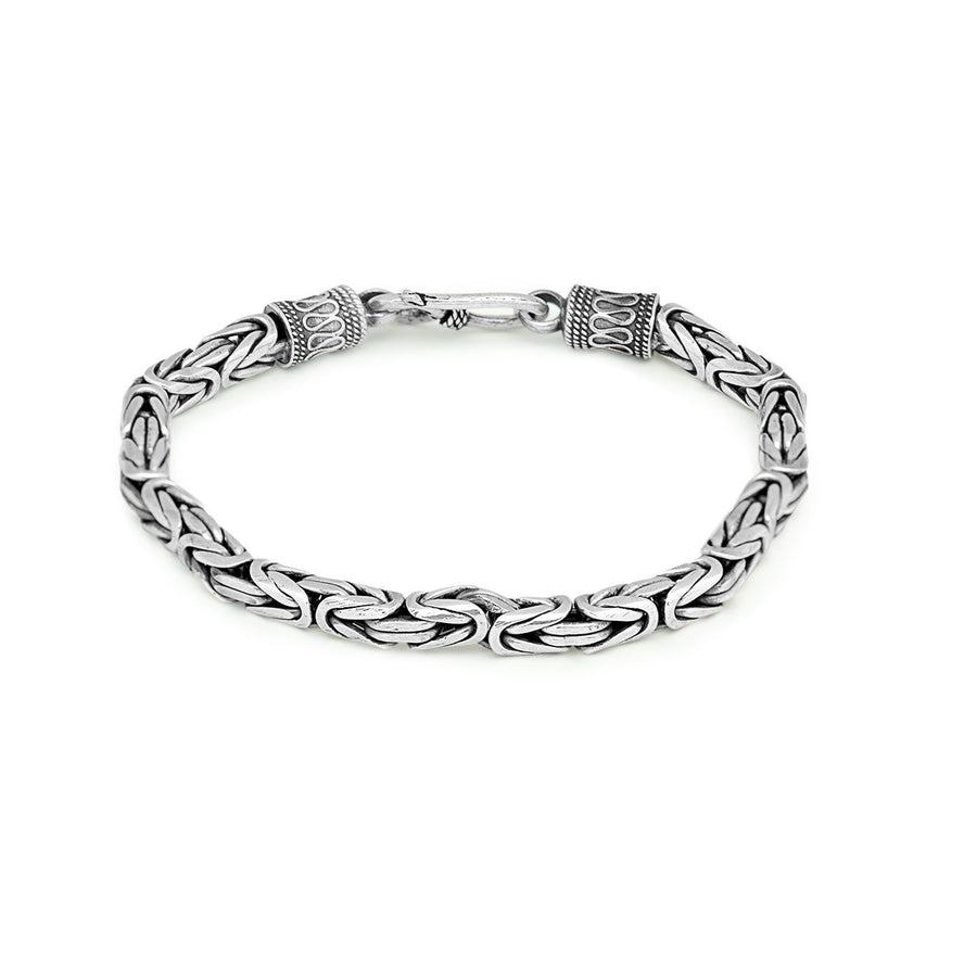 Carved Thai 925 Sterling Silver Blessing Bracelet for Men