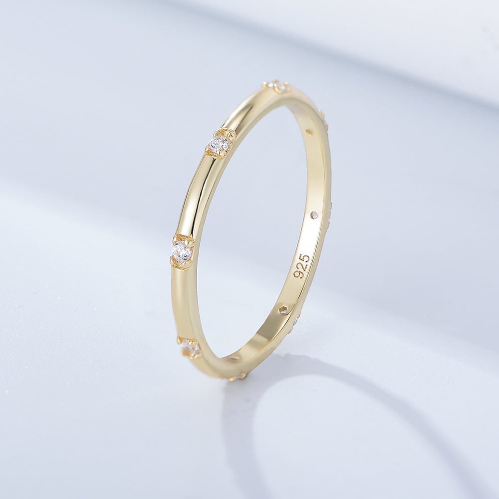 Gold Plated Sterling Silver Dainty Stacking Ring