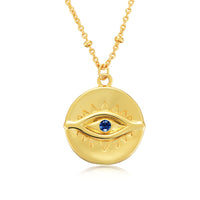 Gold Plated Evil Eye Pendant Necklace