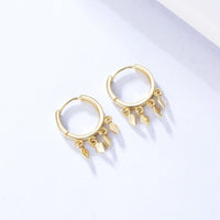 Gold Plated Tassel Huggie Hoop Earrings