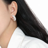 C Letter Spring Stud Earrings in 925 Sterling Silver