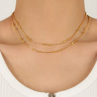 Octagonal Cylinder Double-Layer 925 Sterling Silver Necklace