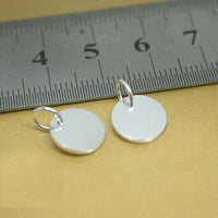 Personalized 925 Sterling Silver Round Blank Pendant