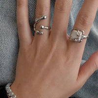 Baroque Pearl Tree Branch Adjustable Ring 925 Sterling Silver
