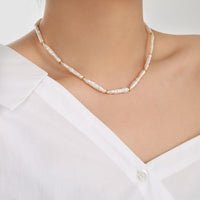 Long Stick Natural Pearl Necklace in 925 Sterling Silver