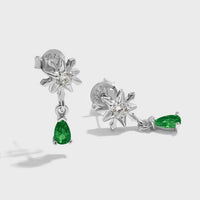 Snowflake Stars and Arrow Feathers 925 Sterling Silver Stud Earrings