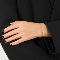 Twisted Double-Layer Bead and Tube 925 Sterling Silver Bracelet