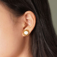 Summer Sweet Enamel Sunflower Stud Earrings