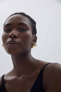 OK Hand Hollow Electroformed Sterling Silver Statement Earrings