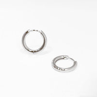 17.5mm Plain Hoop Earrings, 925 Sterling Silver