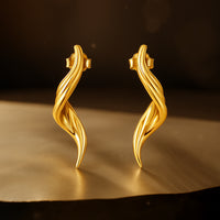 Irregular Flowing Water Sterling Silver Earrings