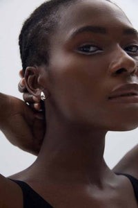 Mini Hollow Water Drop Stud Earrings, 18K Gold Plated S999 Sterling Silver