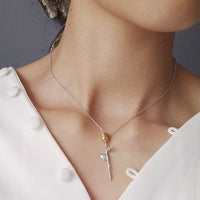 Rose Flower Necklace in 925 Sterling Silver