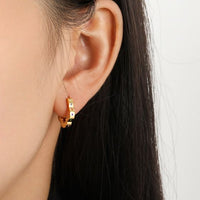Colorful Crystal Four-Leaf Clover Hoop Earrings