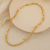 Hollow Wave Oval Pearl Necklace in 925 Sterling Silver