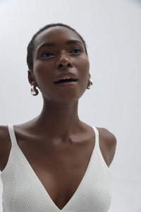 Crescent Moon Chunky Statement Earrings