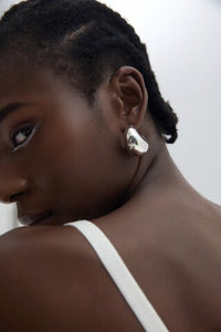 Crescent Moon Chunky Statement Earrings