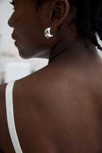 S999 Electroformed Modern Huggie Hoop Earrings