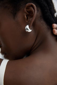 S999 Electroformed Modern Huggie Hoop Earrings