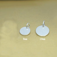Personalized 925 Sterling Silver Round Blank Pendant