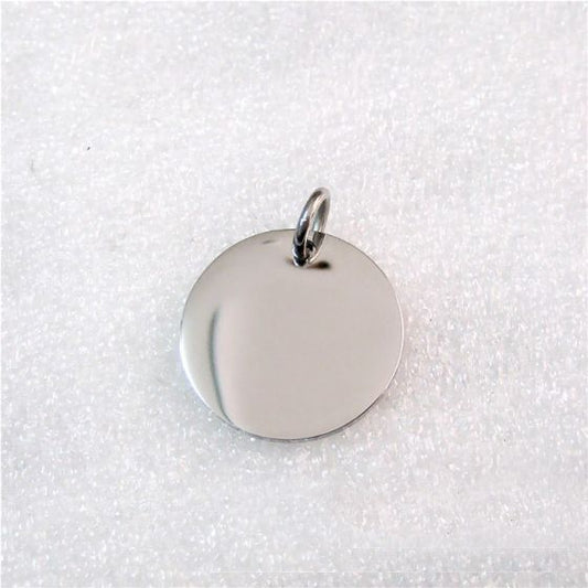 Personalized 925 Sterling Silver Round Blank Pendant